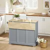 SoBuy Kücheninsel FKW129-HG mit Holzoberfläche und Blumenkorb im Hintergrund Anteprima dell’immagine prodotto