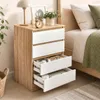 Commode à 4 tiroirs. Meuble de rangement blanc et en chêne. Voir les images du produit 7