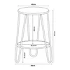 A line drawing of a stool with dimensions indicated. Anteprima dell’immagine prodotto
