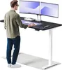 A man stands at a standing desk with two monitors, using a mouse. A mat is on the floor in front of the desk. Voir les images du produit