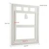 A white plastic pet door frame with measurement labels. Náhled obrázku produktu
