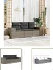 The Living Store 3-tlg. Garten-Sofagarnitur mit Kissen Grau Produktbild-Vorschau 1