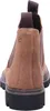 The back view of a brown nubuck leather Chelsea boot with a thick black sole. Podgląd zdjęcia produktu