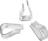 Three clear plastic clips arranged against a white background. Produktbild-Vorschau