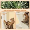 A collage of images showing a cat scratching post made of sisal, with close-ups of the material and cats interacting with it. Produktbild-Vorschau