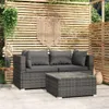 vidaXL 3dílná zahradní lounge souprava s polštáři Grey Poly Náhled obrázku produktu 2
