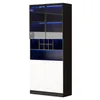Flieks LED-verlichte glazen vitrinekast met open planken en Productafbeelding-voorbeeld 6