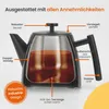 Diagram of a double-walled teapot with various features labeled. Produktbild-Vorschau