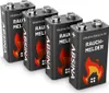 Four 9V batteries are arranged in a diagonal line on a white background. Produktbild-Vorschau