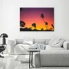 Leinwandbild rosa himmel und palmen 100x70 cm Feeby lila Produktbild-Vorschau 2