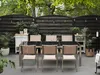 BELIANI Gartentisch Schwarz/Silber Granit/Basalt Edelstahl Produktbild-Vorschau 2