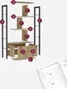 Loftowy regał na książki z drzwiami i 4 półkami stal MDF Podgląd zdjęcia produktu 11
