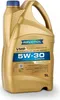 A golden plastic jug of Ravenol VMP 5W-30 Fullsynth CleanSynto engine oil, shown against a white background. Produktbild-Vorschau