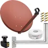 PremiumX SAT Anlage 80cm Antenne Quad LNB 50m Kabel Produktbild-Vorschau 1