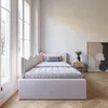 UnboxG Polsterbett 90×200 cm in Beige, Samtstoff – Kinder- Produktbild-Vorschau 2