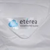 A close-up view of a white quilted fabric, likely a pillow or duvet, with a label attached. The label features a blue cloud icon and the brand name 'etérea' along with the text 'Himmliche Qualität'. Produktbild-Vorschau