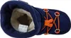 A close-up view of a blue winter boot with orange laces. Anteprima dell’immagine prodotto