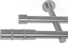 Gardinenstange mit Wandhalterung I Metall Edelstahl Look Produktbild-Vorschau 1