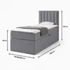 NORDELO Boxspringbett MORFEO 90x200 cm Grau Komplett-Set Produktbild-Vorschau 5