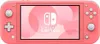 A pink Nintendo Switch Lite console is displayed against a pink, abstract background. Produktbild-Vorschau