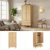 Merax Kleiderschrank mit Rattan-Optik, Kinderschrank mit Produktbild-Vorschau 11