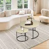 2er Set Couchtisch mit weiße Ahornfarbe und Metallrahmen Produktbild-Vorschau 7