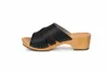 Damen Holzclogs Schwarz aus Echtleder – Klassische Produktbild-Vorschau 3