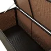 Close-up view of the interior of a brown poly rattan garden box. Náhled obrázku produktu