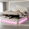 Letto imbottito INONEFT 160x200 cm con LED, letto con Anteprima dell’immagine prodotto 1