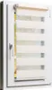 A close-up view of a roller blind installed on a window. Produktbild-Vorschau