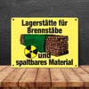 Lagerstätte für Brennstäbe - Brennholzlager Metallschild in Produktbild-Vorschau 4