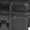 A close-up view of a black tool case, focusing on the latch and hinge mechanism. Náhľad obrázku produktu