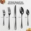 Besteck Set Schwarz, Besteck Set 6 Personen, 30-teilig Produktbild-Vorschau 3