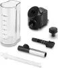 A collection of parts for a coffee machine, including a water tank, a brewing unit, a knob, and other components, laid out on a white background. Voir les images du produit