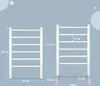 Two white towel racks are shown with dimensions indicated by measurement lines and text. Produktbild-Vorschau