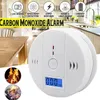 A carbon monoxide alarm is shown in a kitchen setting, with icons highlighting its features. Produktbild-Vorschau