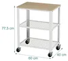 Küchenwagen 3 Ebenen, Rollwagen, 77,5x60x40 cm, hellbraun-weiß Podgląd zdjęcia produktu