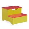Relaxdays Tritthocker für Kinder, 2 Stufen, MDF, Gelb Rot, Produktbild-Vorschau 1