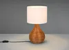 Große skandinavische LED Tischleuchte mit Rattanfuß & Produktbild-Vorschau 3