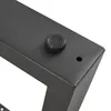 A close-up view of a black metal table leg with an adjustable foot. Anteprima dell’immagine prodotto