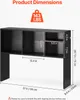 Product dimensions and weight information for a black desk bookshelf. Podgląd zdjęcia produktu