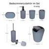 Badset 6-teilig, Badezimmer Zubehörset, Badaccessoires Grau Produktbild-Vorschau 2