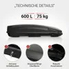 Auto Dachbox Satellite 600 - Dachkoffer Gepäckbox 600 Liter Produktbild-Vorschau 9