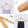 Collage of wooden clothes hangers demonstrating different features and uses. Produktbild-Vorschau