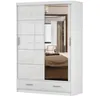 Schwebetürenschrank Kleiderschrank 150 cm Weiß/Weiß Produktbild-Vorschau 2