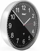 A close-up, angled view of a Mebus wall clock with a silver frame and a black and gray face. Anteprima dell’immagine prodotto