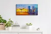 Wanduhr Bürouhr Leinwand Bild 60x30 Wolkenkratzer Stadt Produktbild-Vorschau 3
