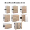 A collage of different kitchen cabinets with labels. Produktbild-Vorschau