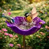 Vogeltränke mit Erdspieß Blume aus Metall Bienen Tränke Produktbild-Vorschau 1