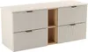 WENA Skříňka pod umyvadlo 140 cm, žebrovaná čela, kovové Náhled obrázku produktu 1